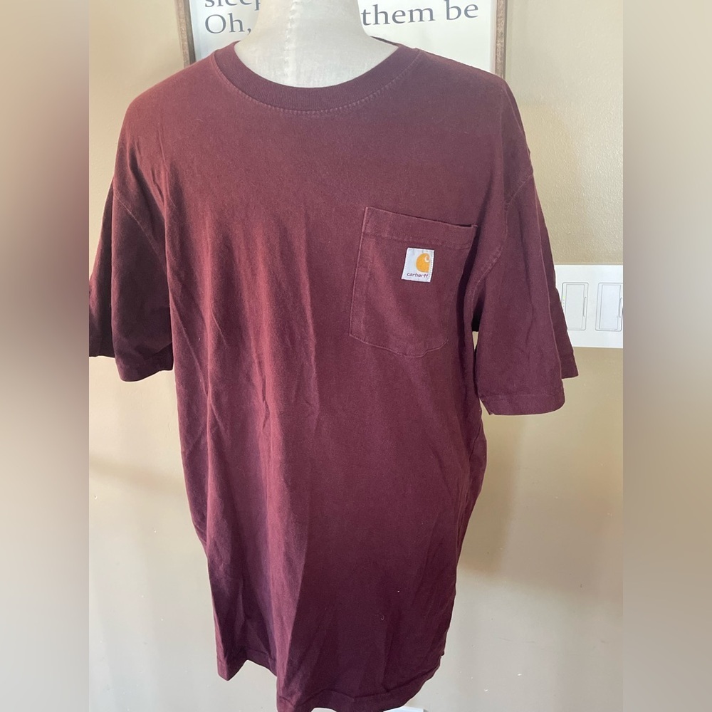 Carhartt Men's Burgundy Short Sleeve Tee Mens M